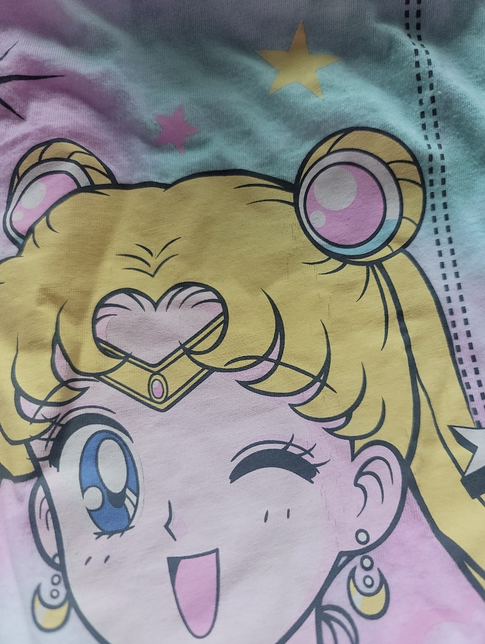 Boxlunch XL Sailormoon Long Sleeve Tie Dye Graphic Shirt 100% Cotton Katana - Picture 6 of 7